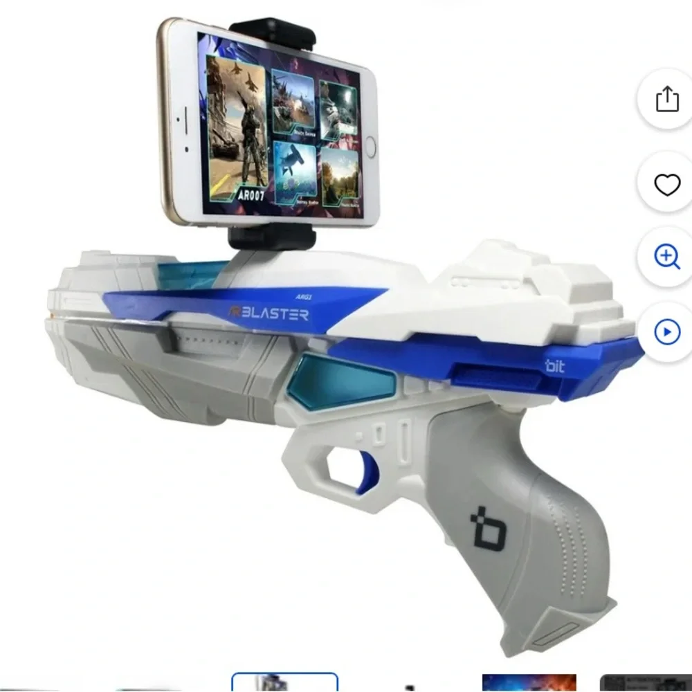 White and Blue Blaster Toy